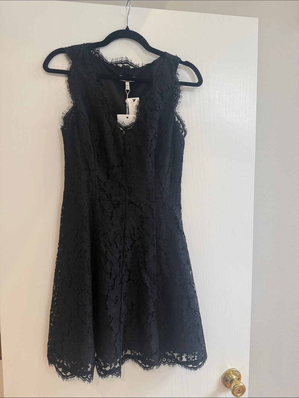 Joie Black Lace V-Neck Mini Dress